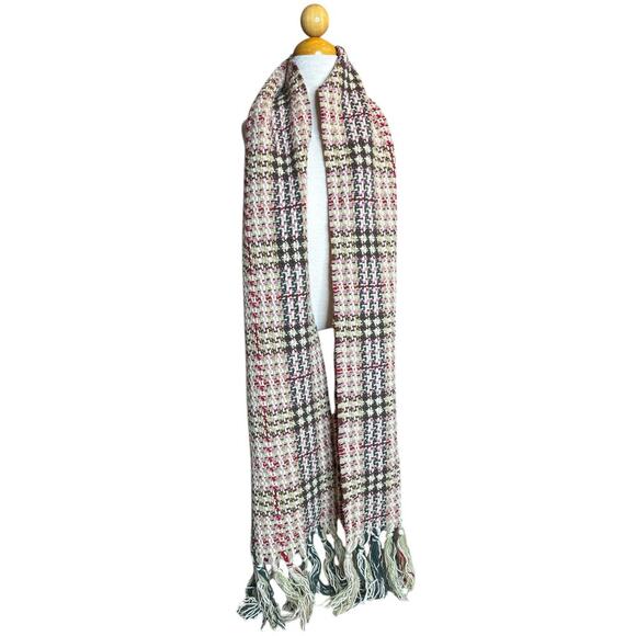Burberry of London Multicolor Wool & Cashmere Woven Knit Scarf With Fringe - Picture 3 of 5